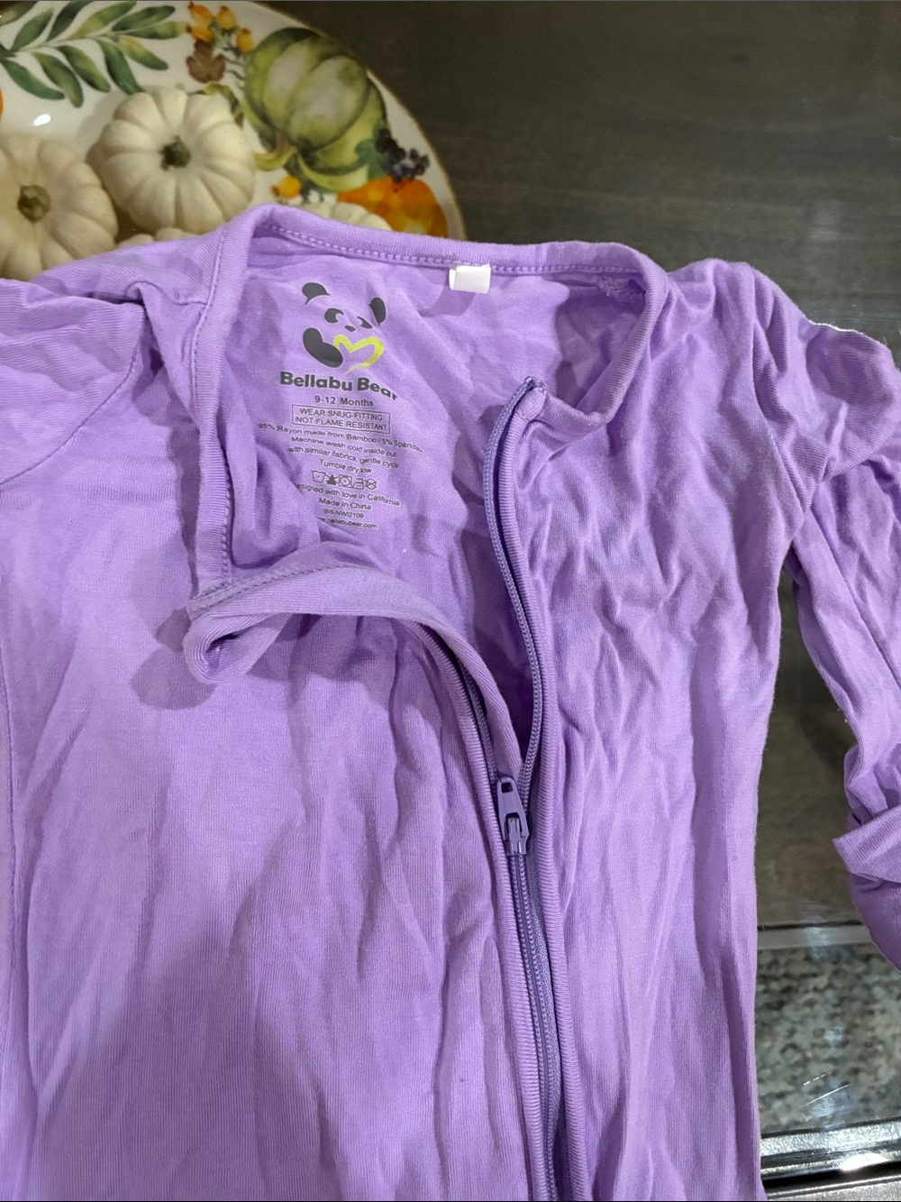 Lavender Zip-Up Bamboo pajamas